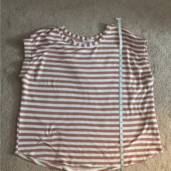 Jane + Delancey Blush Pink Striped Dolman Sleeve Top Casual Boho Scoop Neck Tee - Picture 7 of 8